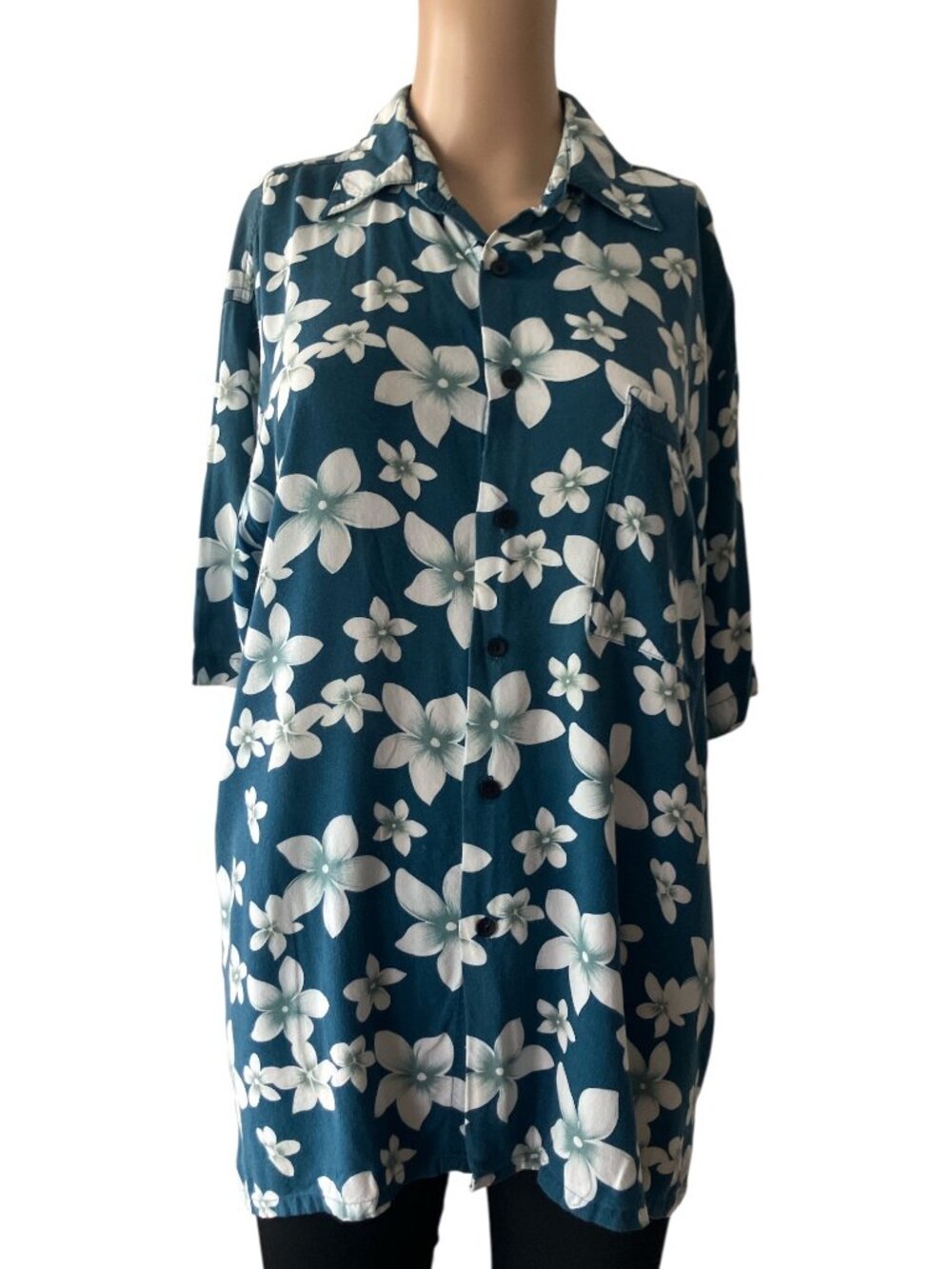 Men's Vintage Hibiscus Hawaiian Button-Down